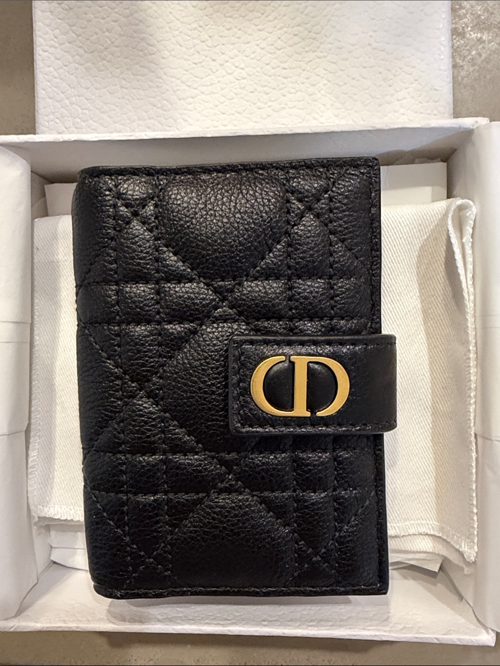 DIOR | ✨NEW✨ Dior Caro Dandelion Card Holder in Black Supple Cannage Calfskin - Picture 11 of 11